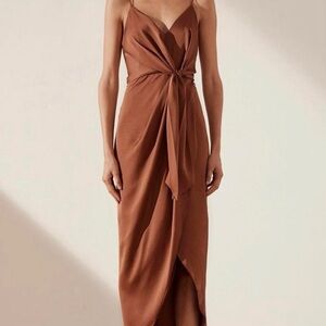 Shona Joy Wrap Style Dress Rust